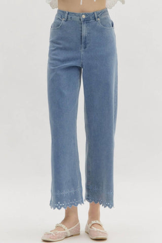 Entro - High Waist Eyelet Pants