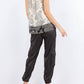 Paparazzi - Devore Burnout Print Colorblock Tank