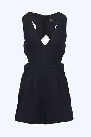 Do+Be - PLUNGING OPEN-BACK SATIN ROMPER