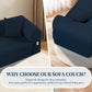 Spring Sofa with High-Quality Fabric, Pillows & Storage in Blue