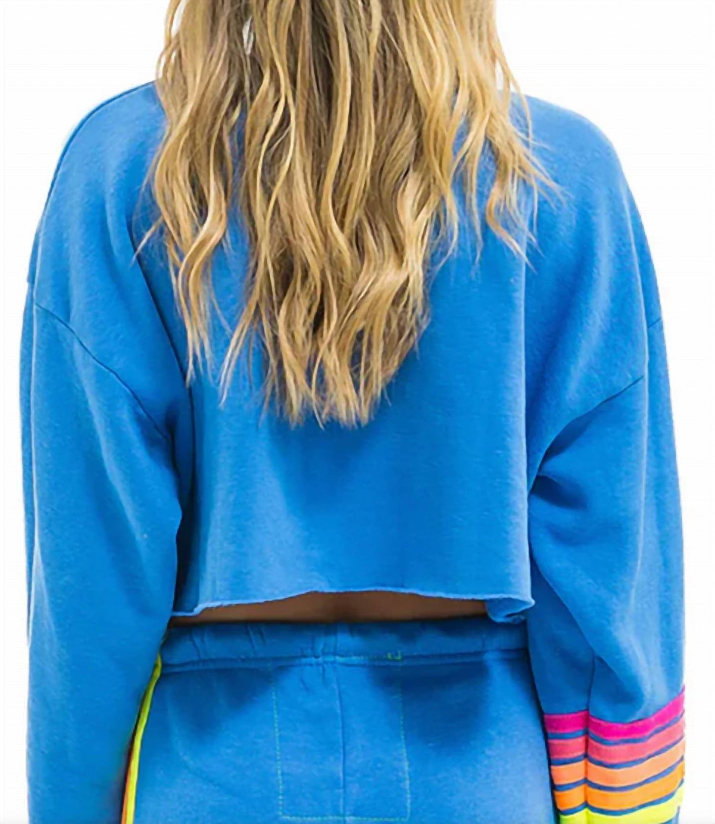 Aviator Nation - Rugby Stitch Cropped Crew Relaxed Sweatshirt