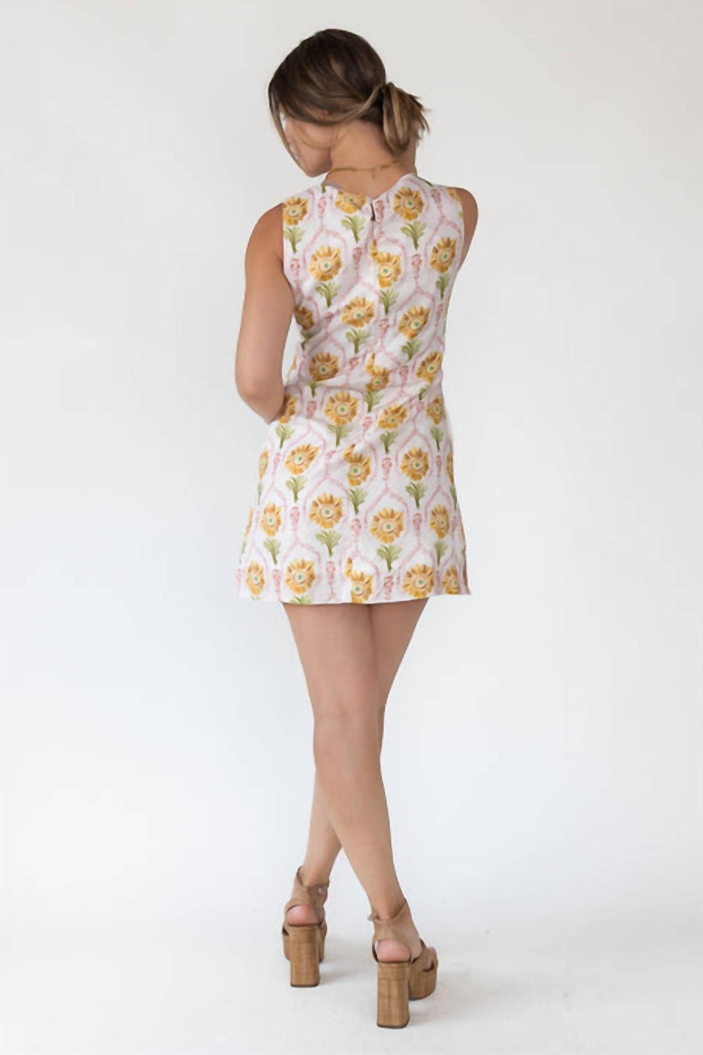 Aureum - Betsy Blush Floral Print Shift Mini Dress