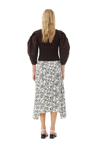 Ganni - Viscose Twill Long Skirt