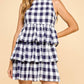 Tcec - Gingham Tiered Hem Mini Dress