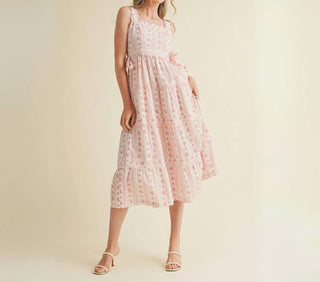 &Merci - Ivory Floral Side Bow Coquette Midi Dress