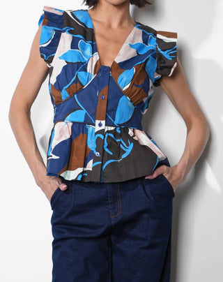 Greylin - Sarina Poplin Printed Top
