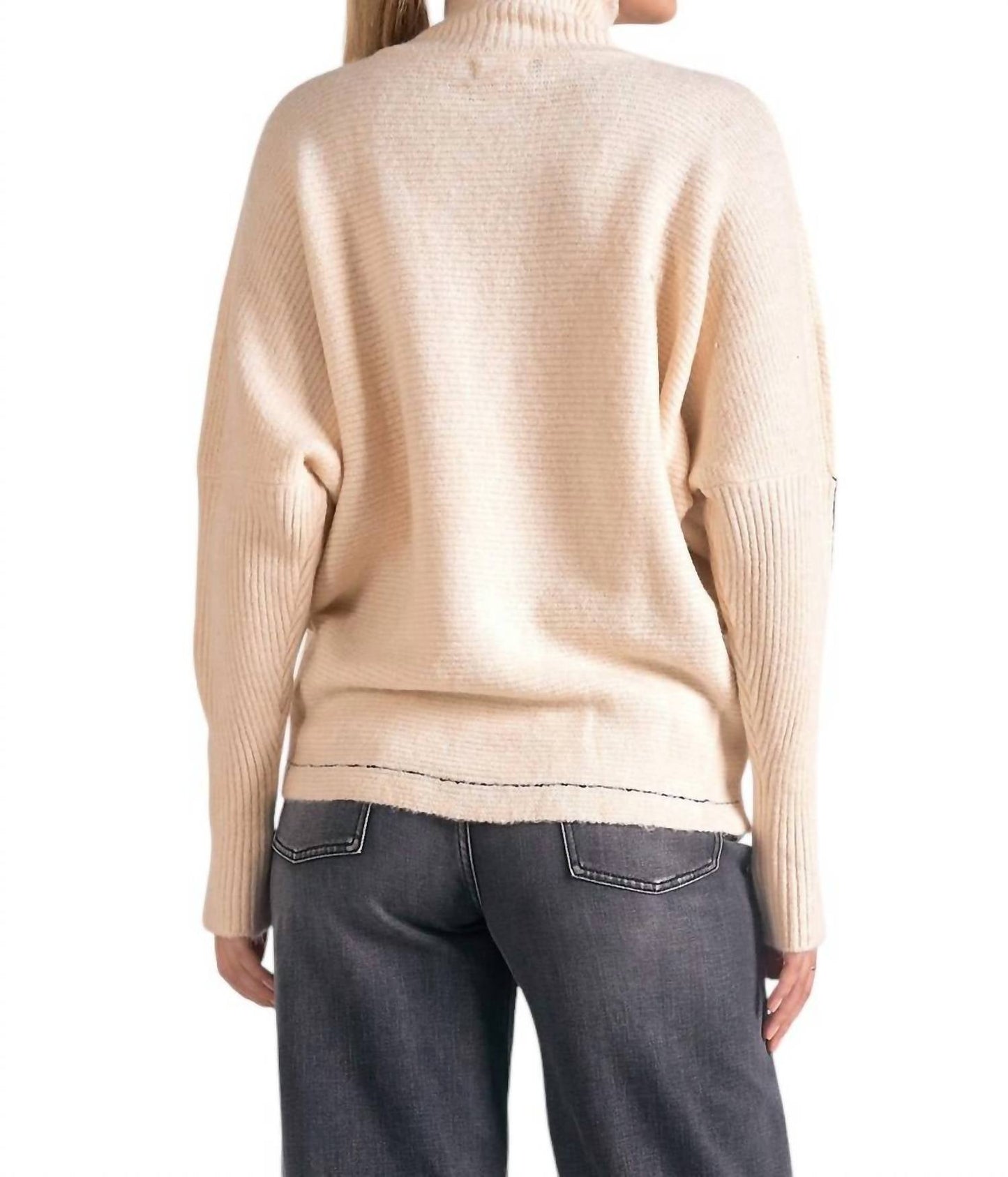 Elan - Criss Cross Mock Neck Sweater