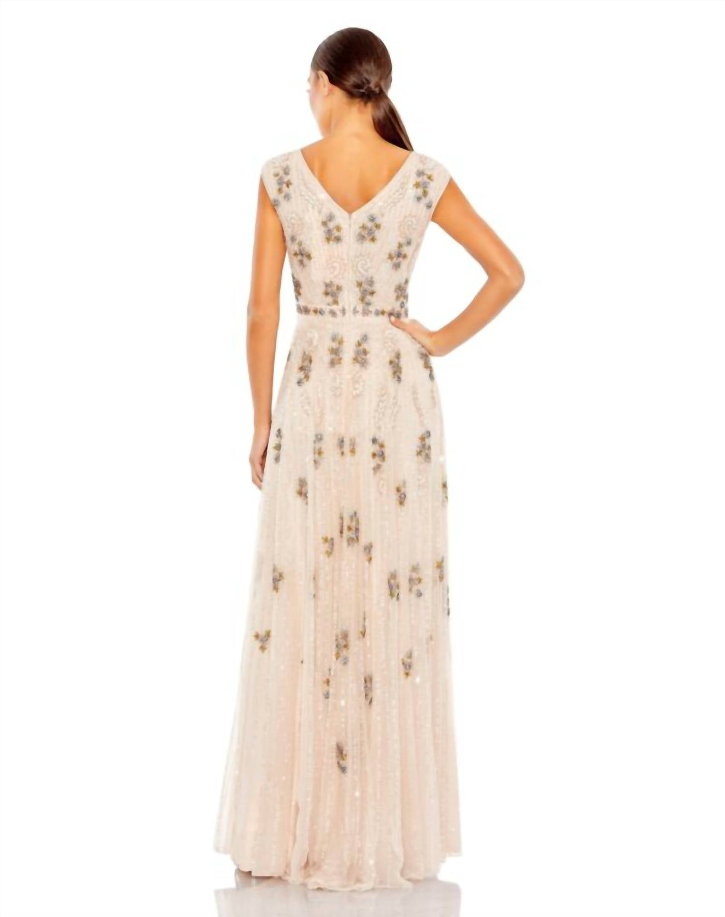 Mac Duggal - Cap Sleeve Embellished Dress