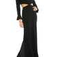 Ieena For Mac Duggal - Long Sleeve Puff Shoulder Cut Out Gown