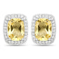 2.81 Carat Genuine Citrine and White Topaz .925 Sterling Silver Earrings