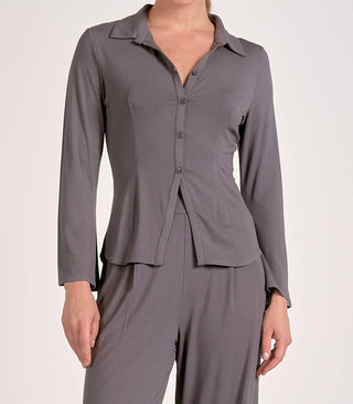 Elan - Long Sleeve Button Down Top