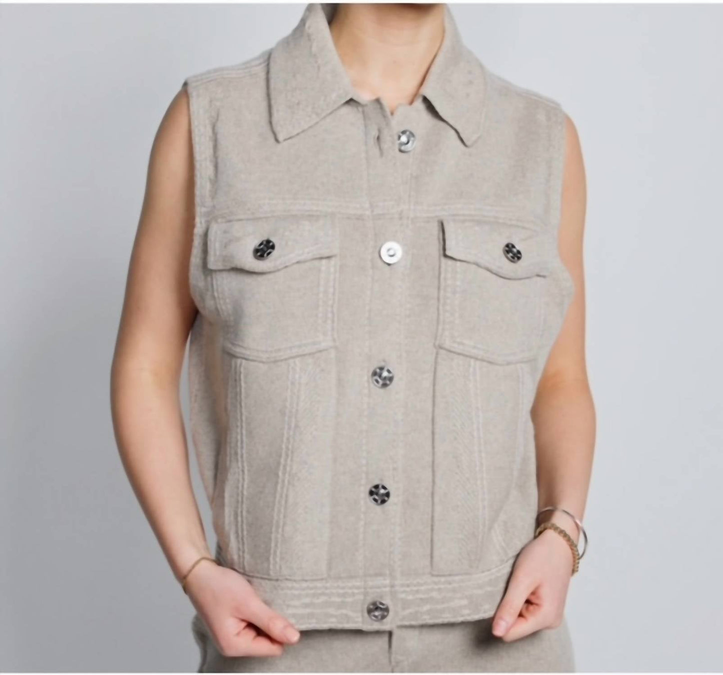 Barrie - Oversized Sleeveless Denim Jacket