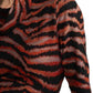 Alison Sheri - Animal Print Cowl Long Sleeve Top