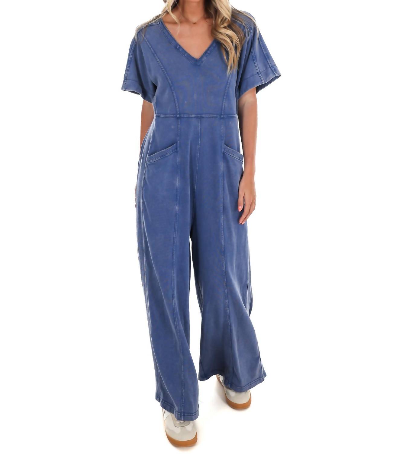 Umgee - Easy Living V-Neck Jumpsuit