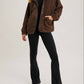 Bluivy - Women's Button Down Fleece Sherpa Jacket