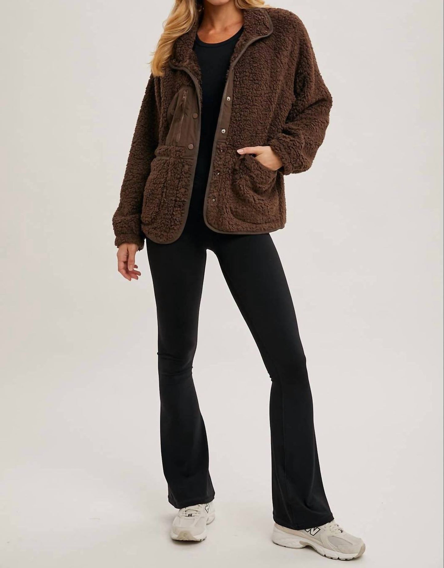 Bluivy - Women's Button Down Fleece Sherpa Jacket