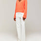 Brodie Cashmere - Kate Pointelle Cashmere V-neck Sweater