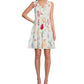 Charlie B - Abstract Printed V-neck Sleeveless Flare Dress