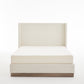 Hosford Upholstered Wingback Bed with Wood Base Platform