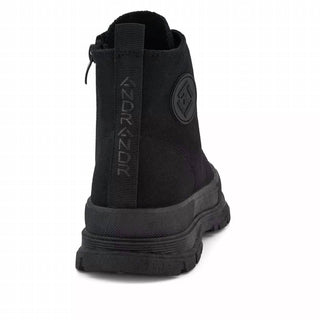 Andrea - Women's Canvas Sneaker Booties With Side Zipper