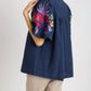 Umgee - Bubble Sleeve Embroidered Blouse