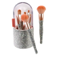 Diamond Makeup Brush Set with Rhinestone Storage Case