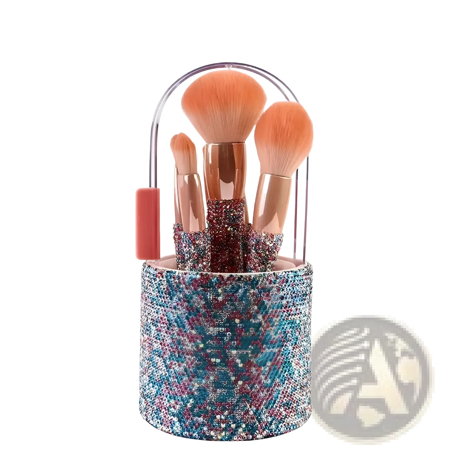 Diamond Makeup Brush Set with Rhinestone Storage Case