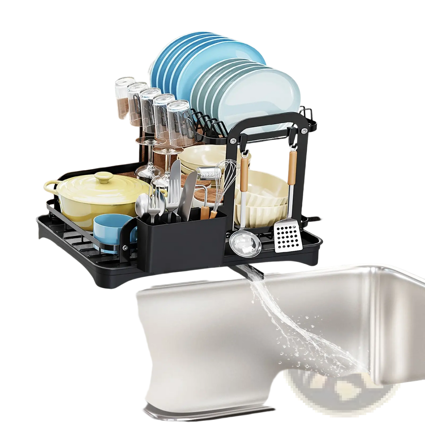 Dish Drying Rack 2 Tier Rustproof Metal Organizer
