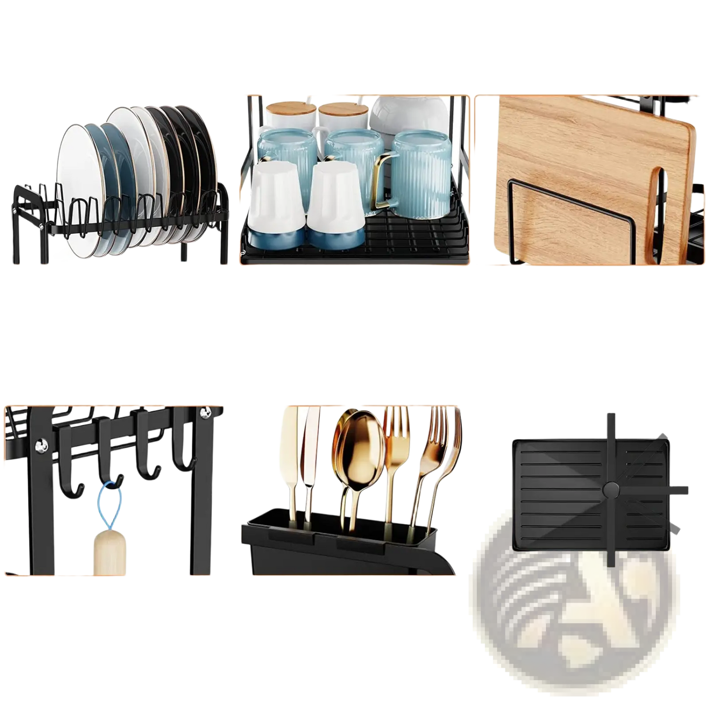 Dish Drying Rack 2 Tier Rustproof Metal Organizer