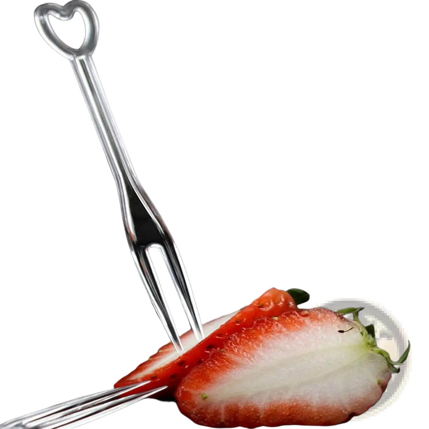 Disposable Tasting Forks 200pcs Silver Heart Fruit Picks