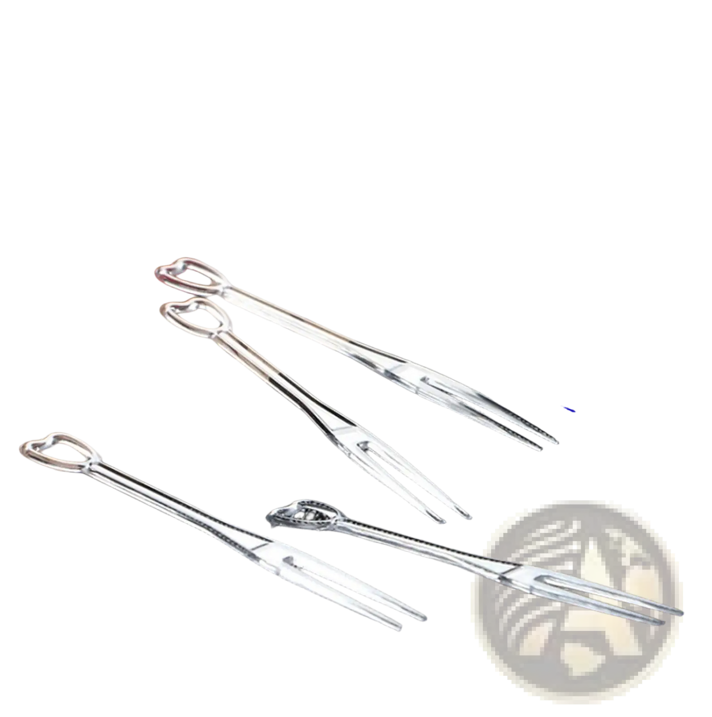 Disposable Tasting Forks 200pcs Silver Heart Fruit Picks