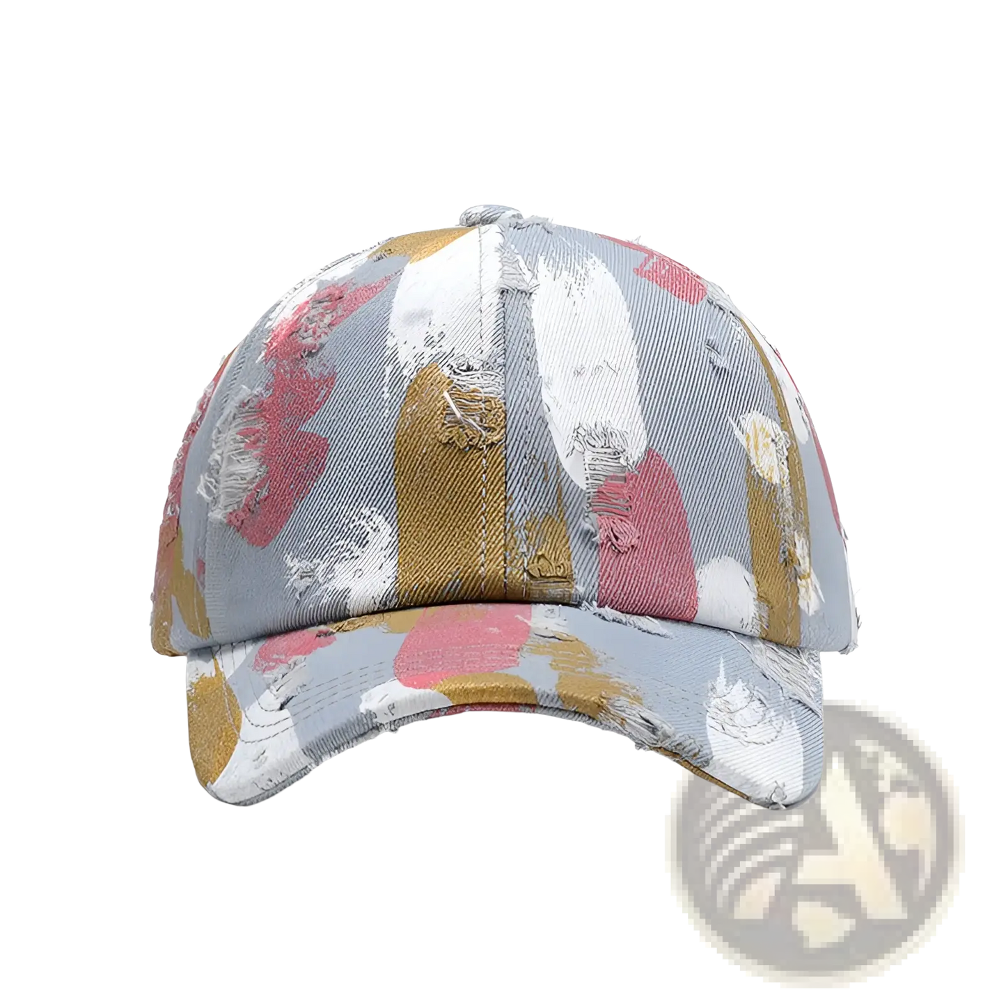 Distressed Paint Splatter Cotton Baseball Cap