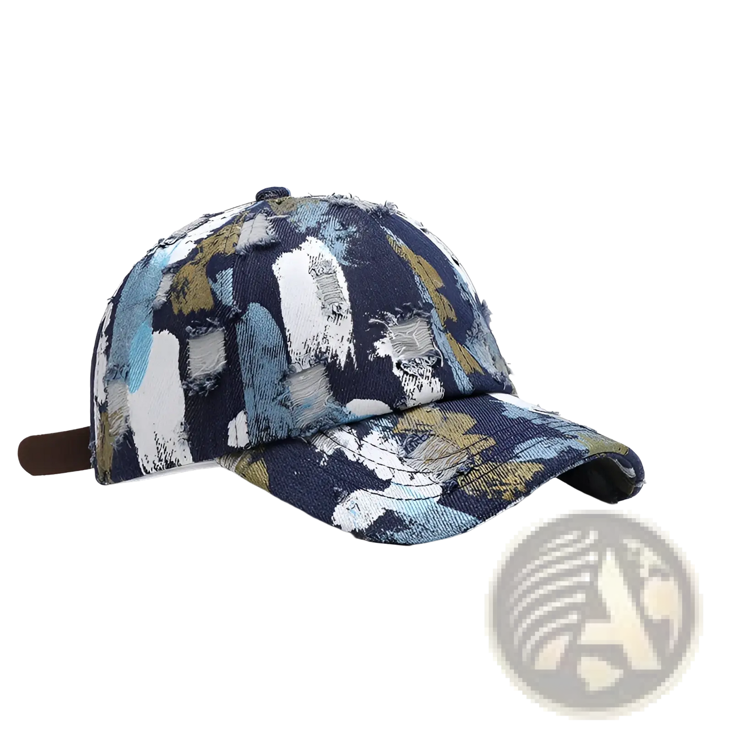 Distressed Paint Splatter Cotton Baseball Cap