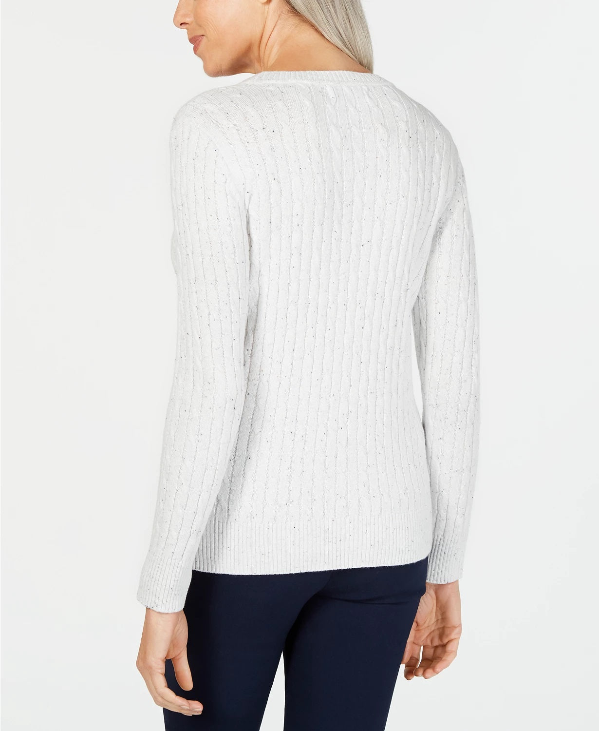 Karen Scott Women's Cable-Knit Sweater Natural Size Small