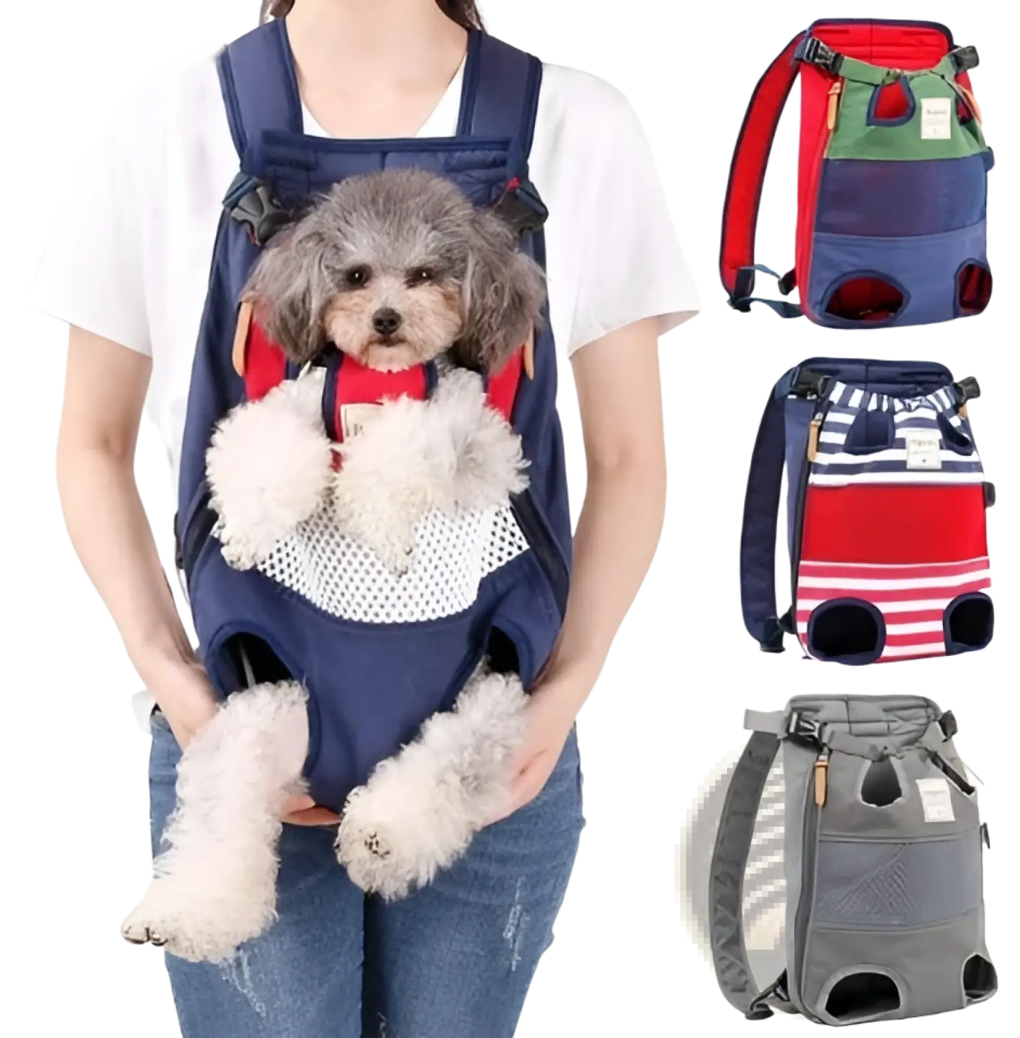 Dog Carrier Backpack Striped Breathable Pet Bag