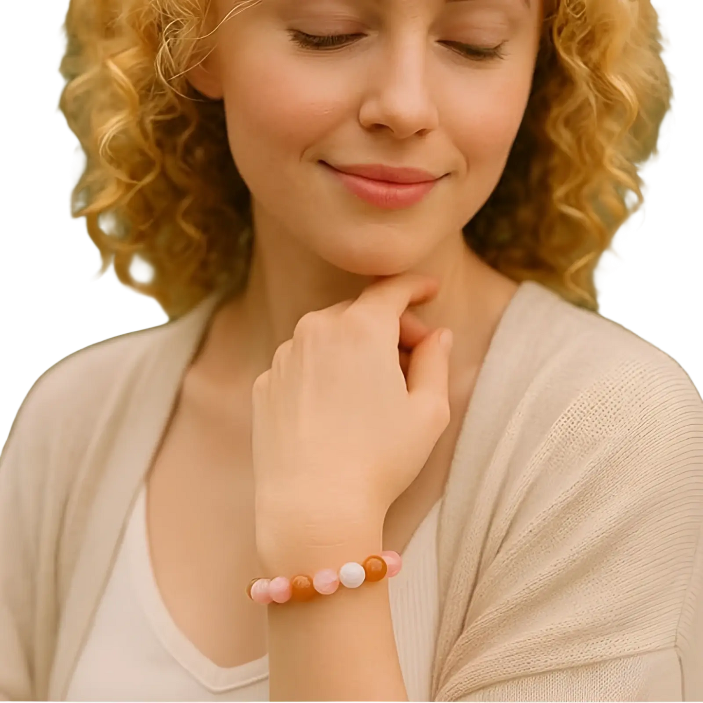 Double Happiness Carnelian and Tiger Eye Beaded Bracelet