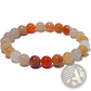 Double Happiness Carnelian and Tiger Eye Beaded Bracelet