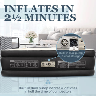 Double High Inflatable Bed for Home, Travel & Camping