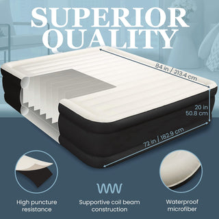 Double High Inflatable Bed for Home, Travel & Camping