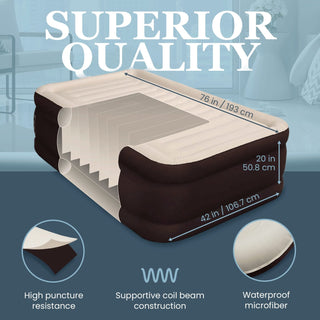 Double High Inflatable Bed for Home, Travel & Camping