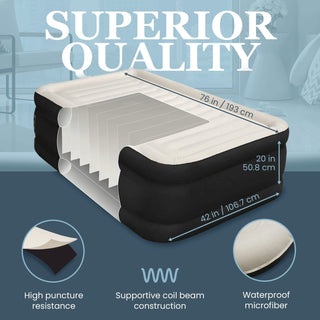 Double High Inflatable Bed for Home, Travel & Camping