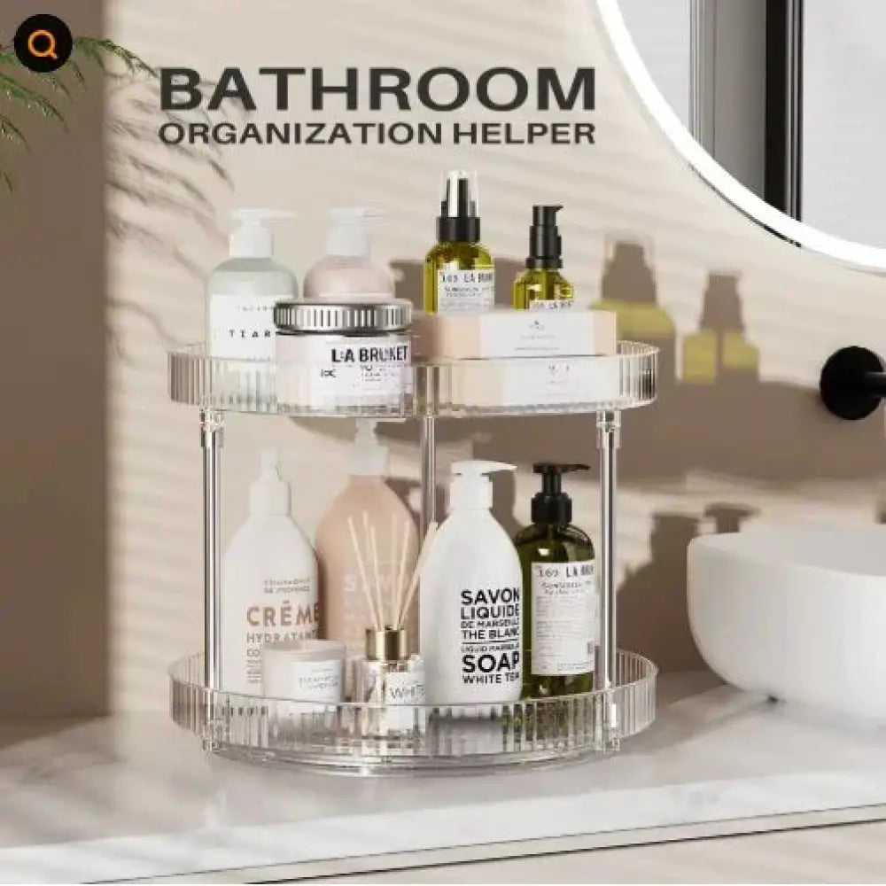 2-tier Acrylic Rotating Spice Rack and Vanity Organizer