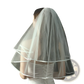Double Layer White Tulle Short Veil with Hair Comb