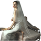 Double Layer White Tulle Short Veil with Hair Comb