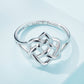 925 Sterling Silver Ring Size 6.0 with Platinum Plating