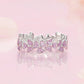 925 Sterling Silver Enamel Platinum Plated Ring Size 6 for Women