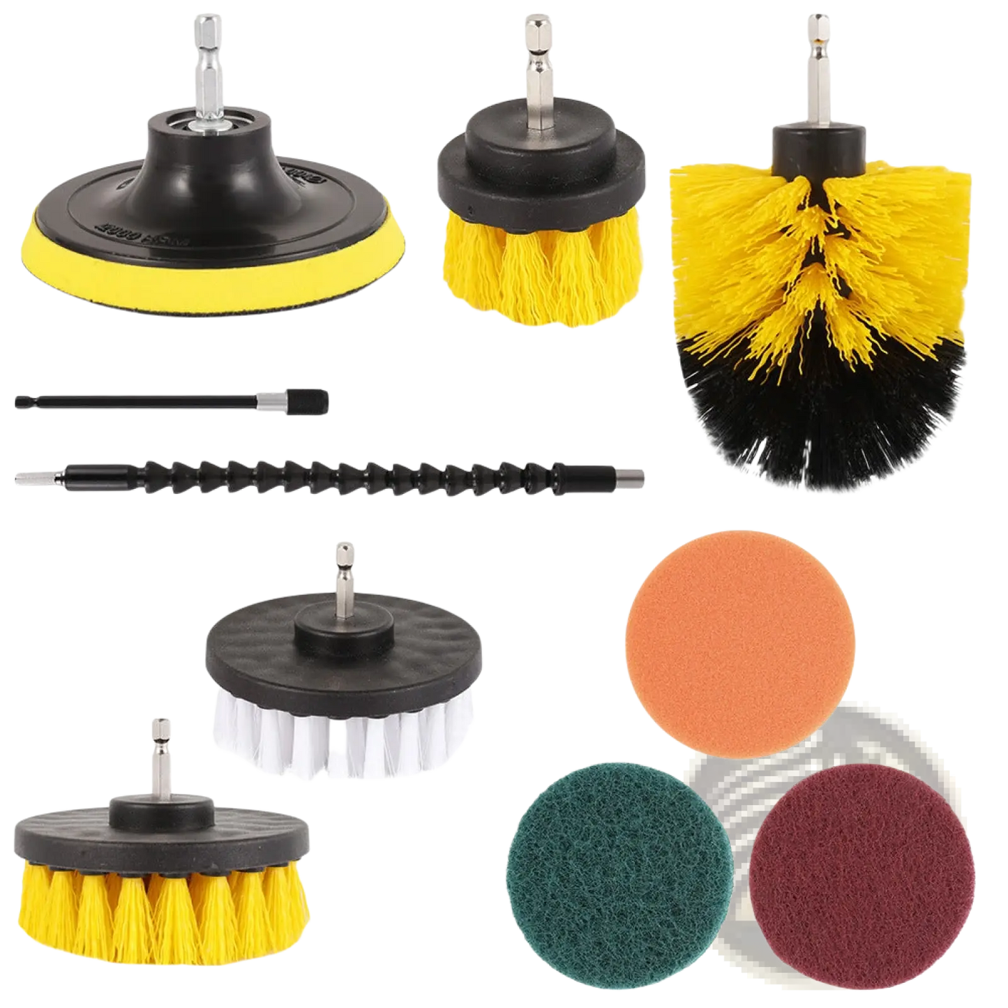 Drill Brush Attachment Set for Kitchen and Car Cleaning