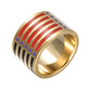 Homvare Women’s Gold Plated Handmade Enamel Ring Size 6