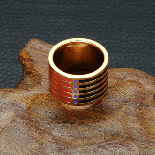 Homvare Women’s Gold Plated Handmade Enamel Ring Size 6