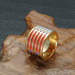 Homvare Women’s Gold Plated Handmade Enamel Ring Size 6